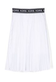 Michael Kors Kids logo-waistband pleated skirt - Bianco