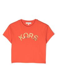 Michael Kors Kids logo-print cotton T-Shirt - Arancione