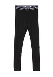 Michael Kors Kids logo-waistband panelled leggings - Nero