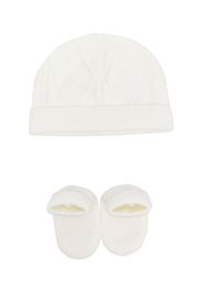 Michael Kors Kids Set slippers e cappello con logo goffrato - Bianco