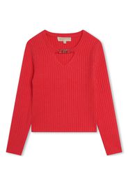 Michael Kors Kids Maglione MK Empire a coste - Rosso