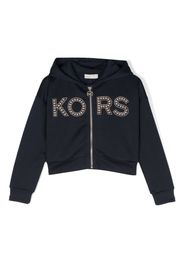 Michael Kors Kids studded-logo zip-up hoodie - Blu