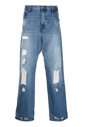 Michael Kors Jeans a gamba ampia con effetto vissuto - Blu