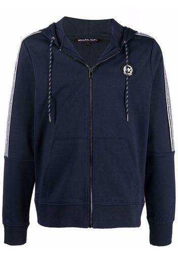Michael Kors logo-patch zip-up hoodie - Blu
