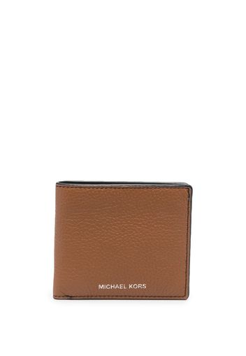 Michael Kors Collection grained-leather bi-fold wallet - Marrone