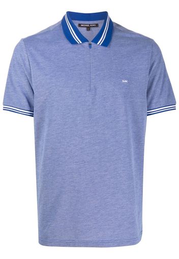 Michael Kors bird's eye zip-up polo shirt - Blu