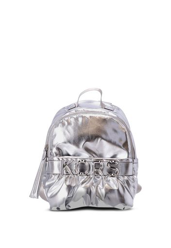 Michael Kors logo-lettering metallic backpack - Argento