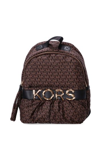 Michael Kors logo-plaque detail backpack - Marrone