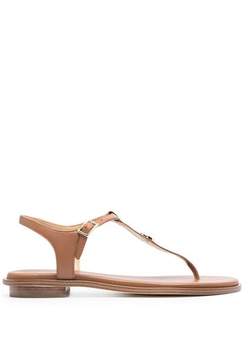 Michael Michael Kors logo plaque T-bar sandals - Marrone