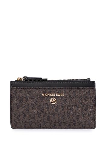 Michael Michael Kors logo slim card case - Marrone