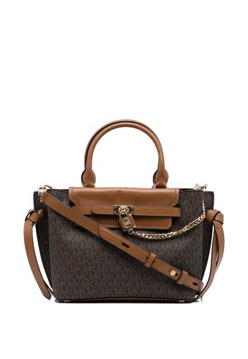 Michael Michael Kors monogram-print leather satchel - Marrone