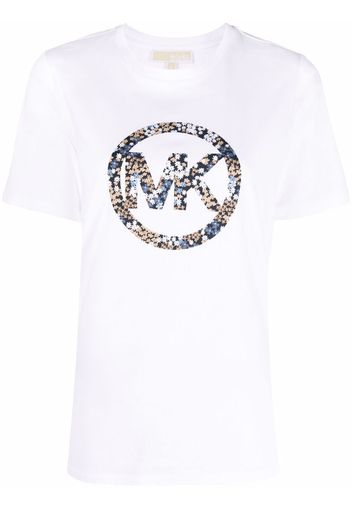 Michael Michael Kors floral logo-print crew-neck T-shirt - Bianco