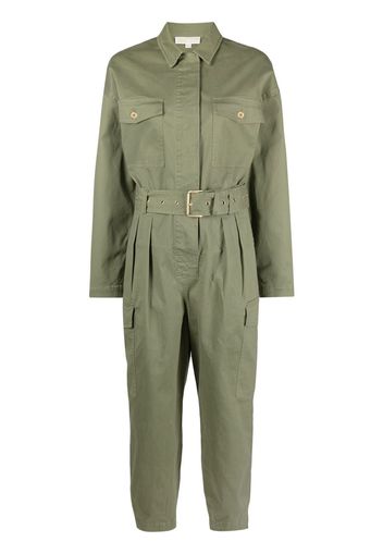 Michael Michael Kors long-sleeve belted jumpsuit - Verde