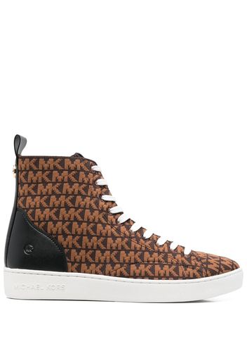 Michael Michael Kors Edie knitted high-top sneakers - Marrone