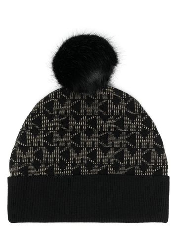 Michael Michael Kors monogram logo beanie hat - Nero