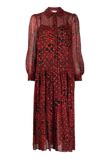 MICHAEL MICHAEL KORS animal print layered shirtdress - Rosso