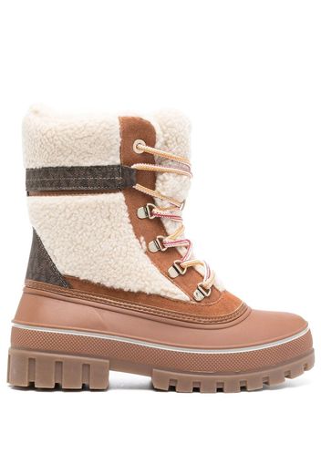 Michael Michael Kors Ozzie faux-shearling trim boots - Marrone