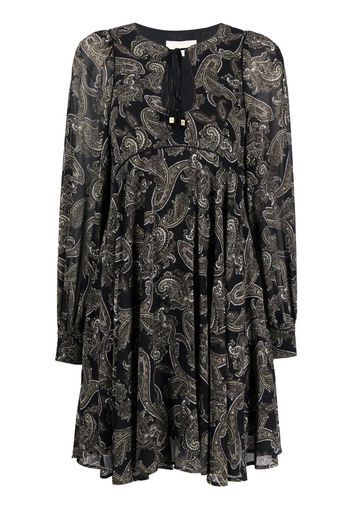 Michael Michael Kors paisley-print long-sleeve dress - Nero