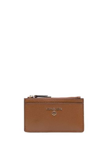 Michael Michael Kors pebbled-leather slim card case - Marrone