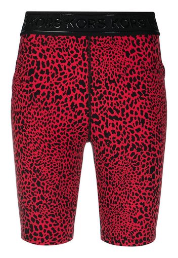 Michael Michael Kors logo-waist leopard-print shorts - Rosso
