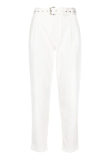 Michael Michael Kors pleat-detail belted jeans - Bianco