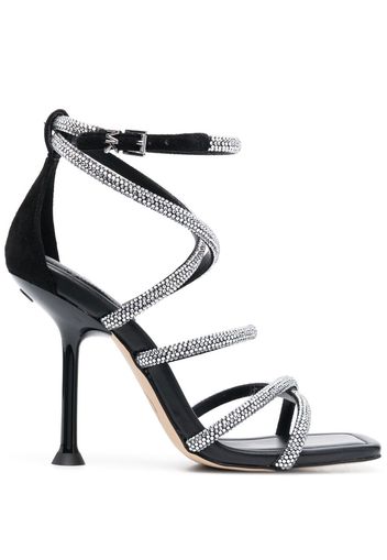 Michael Michael Kors crystal-embellished 120mm leather sandals - Nero