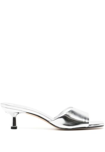 Michael Michael Kors Amal 50mm metallic mules - Argento