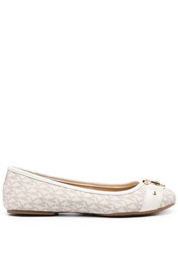 Michael Michael Kors Rory monogram-print leather ballerinas - Toni neutri