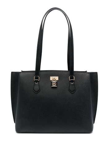 Michael Michael Kors padlock-detail leather tote bag - Nero