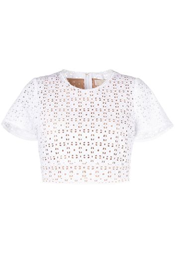 Michael Michael Kors cotton broderie anglaise cropped top - Bianco
