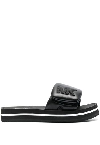 Michael Michael Kors logo-embossed platform slides - Nero