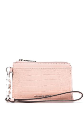 Michael Michael Kors embossed-crocodile leather cardholder - Rosa