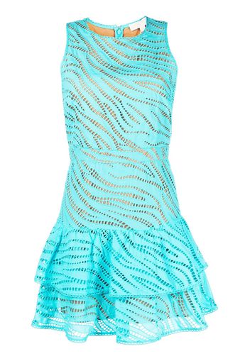 Michael Michael Kors Eyelet cotton ruffled dress - Blu