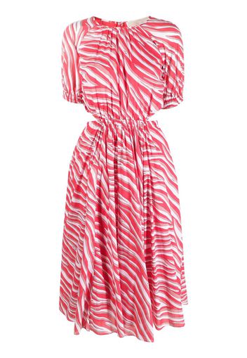 Michael Michael Kors zebra-print cotton midi dress - Rosa