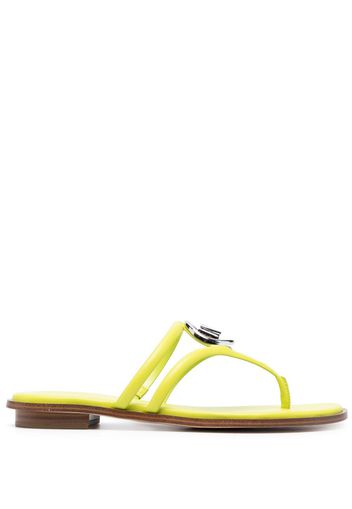 Michael Michael Kors logo-plaque thong-strap slides - Verde