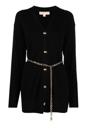 Michael Michael Kors chain-belt knitted cardigan - Nero