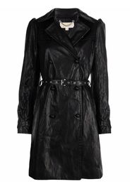 Michael Michael Kors faux-leather puff-sleeve coat - Nero
