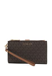 Michael Michael Kors Adele monogram clutch bag - Marrone