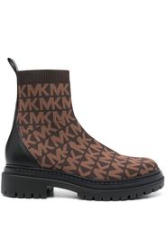 Michael Michael Kors Comet logo-knit ankle boots - Marrone