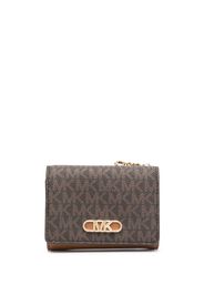 Michael Michael Kors monogram logo-patch wallet - Marrone