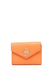 Michael Michael Kors logo-plaque leather wallet - Arancione