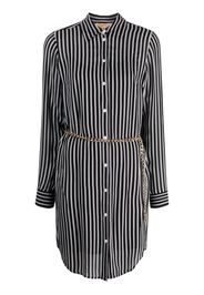 Michael Michael Kors stripe-print belted-waist shirtdress - Nero