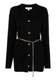 Michael Michael Kors chain-belt knitted cardigan - Nero