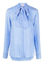 Michael Michael Kors striped pussy-bow shirt - Blu