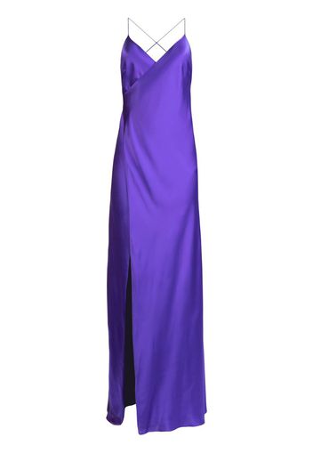 silk front-slit maxi gown