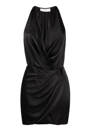 Michelle Mason Vestito corto con scollo all'americana - Nero