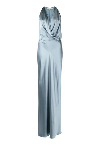 Michelle Mason draped halterneck gown - Blu