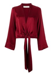 Michelle Mason Blusa con cintura - Rosso