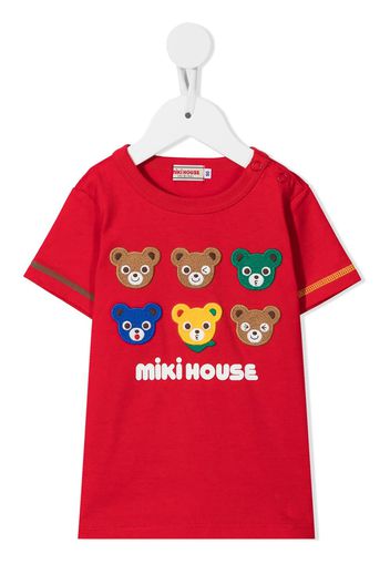 Miki House T-shirt con ricamo - Rosso