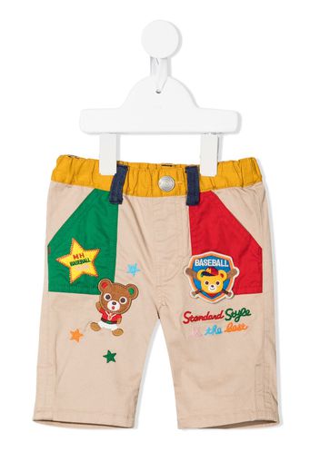 Miki House Shorts Bear con applicazione - Marrone